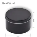 Matte black tin candle container with flat lid, size 65mm x 40mm for storage - Flat Lid / Black