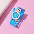 Blue kids slap watch with a cute penguin cartoon design and soft silicone strap - Chicken