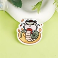 Insigne mignon en acrylique de serpent vert avec chapeau et pièces d'or - 8 Bébé Petit Serpent [A1153]