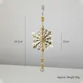 Pendentif flocon de neige en fer doré avec goutte d'eau en verre, longueur de 29,5 cm - Flocon de Neige 3D Or