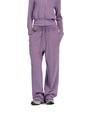 Women's purple zip-up hoodie and wide-leg sweatpants set in soft knit fabric - M / Pants / Purple