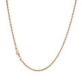 Rose gold braided rope chain necklace in 3x600mm stainless steel with spring clasp - Rose Gold(KN228836-Z)
