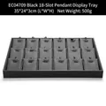 18-slot black PU leather jewelry tray for pendants and necklaces 35x24x3cm size - Black 18-Slot Pendant Tray