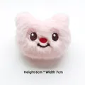 Détail de l'accessoire tête d'ours en peluche rose avec dimensions 6cm x 7cm - Style DIY (Ouverture au dos) / Rose