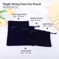 Navy blue plush velvet drawstring pouches in four sizes for jewelry storage - Drawstring Style / 8*10cm / Dark Blue