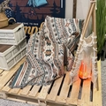 Bohemian tribal geometric woven camping blanket with tassels and rustic outdoor decor - XT2022-22 Tribal Geometric Totem