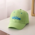 Kids light green cotton baseball cap with blue Moon embroidery and rabbit ear design - 52CM(Recommended for 2-6 years old) / Green
