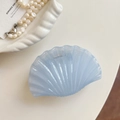 Light blue shell hair claw clip with pearlescent finish for elegant seaside vacations - 4# Blue Scallop 9.5cm