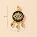 Evil Eye Anhänger aus schwarzem Emaille mit Goldbasis und Kristalltropfen - Schwarzer Emaille Anhänger mit Drei Tropfen Stil (S)