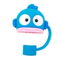 Blue Hangyodon silicone straw topper for 10mm Stanley tumblers in cute character style - Blue Cartoon Fish Head Style (5)