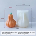 Halloween pumpkin silicone mold with dimensions 9.6x7.4x7.4cm for DIY baking and candles - Pumpkin Mold J-0496