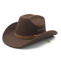 Classic dark brown wool cowboy hat with silver metal eyelets and a suede band - Brown