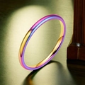 Anello minimalista in acciaio al titanio sfumato arcobaleno con finitura metallica - US 5 / Modello ultra-sottile / Colorato