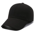 Gorra de béisbol de invierno para hombre en negro con orejeras y bordado lateral - Ajustable / Negro
