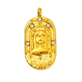 18K gold plated stainless steel Virgo tarot pendant with sparkling zircon stones - Virgo-Gold