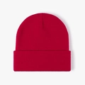 Classic red knitted beanie hat for winter, double-layer thick warm skull cap for men and women - 4-Seam Bright Red