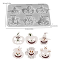 6-cavity Halloween pumpkin and cat silicone mold with Happy Halloween lettering - Halloween Pumpkin Insert Plate