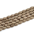Macro detail of oval geode agate beads with natural texture and metallic accents - Drum Bead 8*12mm (16 Beads Length 200mm) / Electroplated Coffee