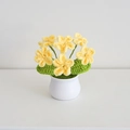 Handmade crochet lily of the valley in yellow with a white ceramic pot ornament - Forget-me-not - Yellow
