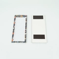 Magnetic floral list notepad with checkboxes and dual magnets on grey background - Deep Blue Floral