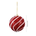 8cm red Christmas ball ornament with white pearls and glitter finish for tree decor - Single Piece / 8cm Red Spiral