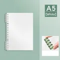 A5 minimalist white frosted PP binder covers with two transparent green rings - 20 Holes A5 / White