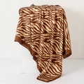 Brown and beige zebra print satin square scarf draped on a white column stand - Zebra Pattern (No.35)