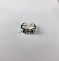 Anello aperto argento retrò regolabile con perline rotanti e incisioni a stella - N. 4-Perle a Stella Ruotabili
