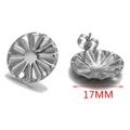 Support boucle d'oreille fleur en acier 17mm pour la fabrication de bijoux DIY - 17MM Rond Ondulé / Acier A (17MM)