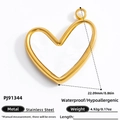 Waterdichte hartvormige holle hanger van gepolijst goudkleurig roestvrijstalen sieraden - Pj91344