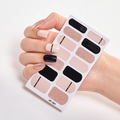 Pink and black nail art stickers with rose gold glitter and gold line accents, model AF-007 - AF-07 (Black/Pink/Rose Gold Glitter)