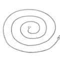 Silver box chain necklace with spring clasp coiled elegantly on a white background - White Gold Plated Box Chain Only (Without Pendant)