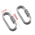 Silver stainless steel oval clasp connectors with 22mm length for jewelry making - 02 Oval Gourd Connector - Steel Color