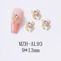 Makroaufnahme eines 9x13mm Gold-Spinne Nailart-Charms mit rosa Marquise-Strass - Goldener Sockel Rosa Stein (AL93)