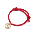 Red braided Milan rope bracelet with a gold Love pendant and sparkling white zircon accents - LOVE Letter