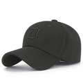 Gorra de béisbol cerrada elástica negra con bordado 3D de la letra D - Elástico 57-58cm / Verde Oscuro