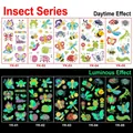 Luminous insect temporary tattoos for kids with glow-in-the-dark butterfly and bee designs - Luminous Insect Series A