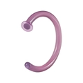 Purple resin C-shaped nose ring hoop and lip piercing jewelry on white background - Transparent Purple C-Shape 1x8x2mm