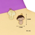 Detailed view of mushroom charm dimensions 23mm by 17mm with enamel finish - Mushroom Style B