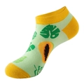 Fantasmini in cotone verde chiaro con motivi di papaya e dettagli gialli per uomo e donna - Taglia unica(37-44) / Papaya Verde Chiaro