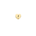 Macro shot of gold heart-shaped charm featuring a laser-engraved letter J for DIY jewelry - Letter J / Steel