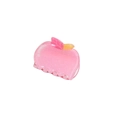 Pink apple mini hair claw clip with glitter finish and semi-transparent resin for kids - Apple Clip 4cm