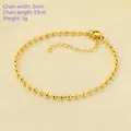 Minimalist 18K gold plated stainless steel ball chain bracelet 3mm width 19cm length - Ball Chain