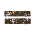 Pair of fabric-covered hair clips featuring a brown floral pattern on a white base - Style 9 (Brown with White & Yellow Floral)