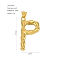 18K gold plated stainless steel letter P pendant necklace with concave texture details - Single Pendant P (Gold)