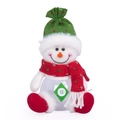 Christmas snowman candy jar with white plush head and clear storage container - Small Snowman