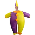 Adult inflatable clown costume in purple and yellow design for fun Halloween parties - Yellow And Purple Clown / One Size
