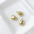 Detailed macro view of three 14k gold plated penguin charms for DIY jewelry making - 7# Penguin