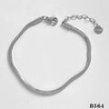 Sleek silver stainless steel snake chain bracelet with adjustable lobster clasp closure - Silver Standard Snake Bone Chain Stainless Steel Bracelet (B564)