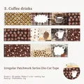 Nastro Washi stile caffè con motivi collage artistici e tonalità marrone vintage - Bevande al Caffè